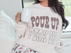 Pour Up Perk Up Cream Graphic Sweatshirt