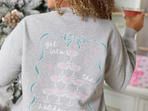 Holiday Spirit Light Grey Graphic Sweatshirt
