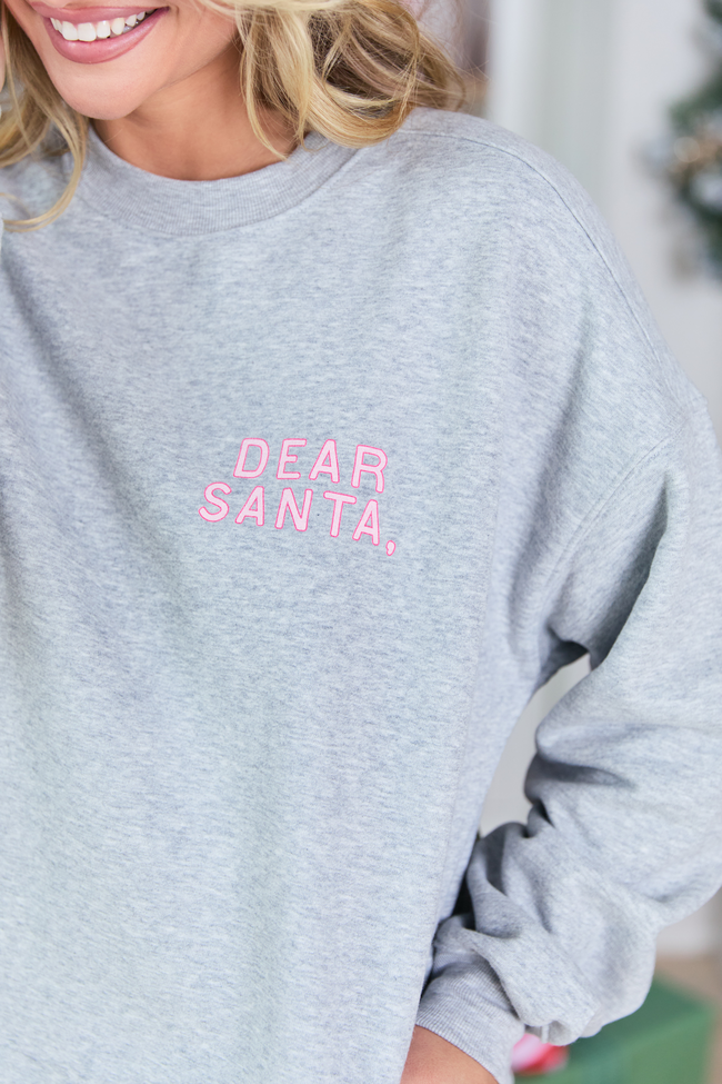 Dear Santa Light Grey Graphic Sweatshirt - Image 5