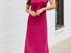 Allie Burgundy Slip Dress
