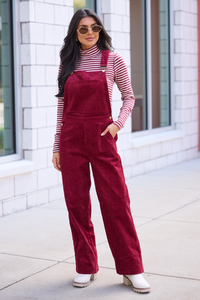 Alden Berry Cord Overalls