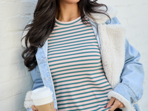 Camden Pink Multi Stripe Long Sleeve Top DOORBUSTER