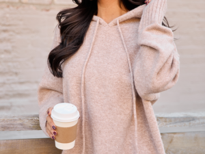 Etta Heathered Oat Hooded Sweater