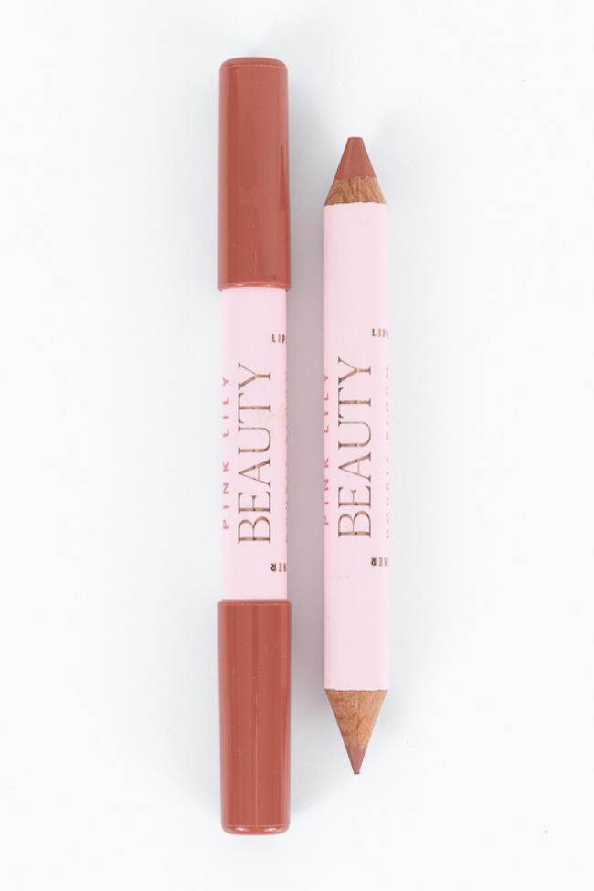 Pink Lily Beauty Double Bloom Dual Lipstick and Lip Liner - Peachy Please FINAL SALE