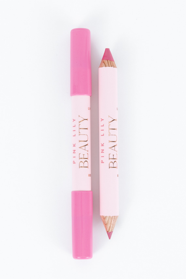 Pink Lily Beauty Double Bloom Dual Lipstick and Lip Liner - Candy Rose FINAL SALE