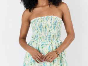 Garden Essence Multi Floral Strapless Mini Dress FINAL SALE