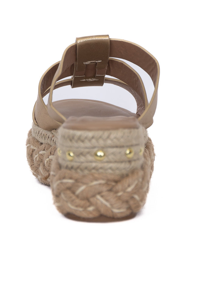 Sidney Gold Distress Slip-on Platform Sandals FINAL SALE - Image 8