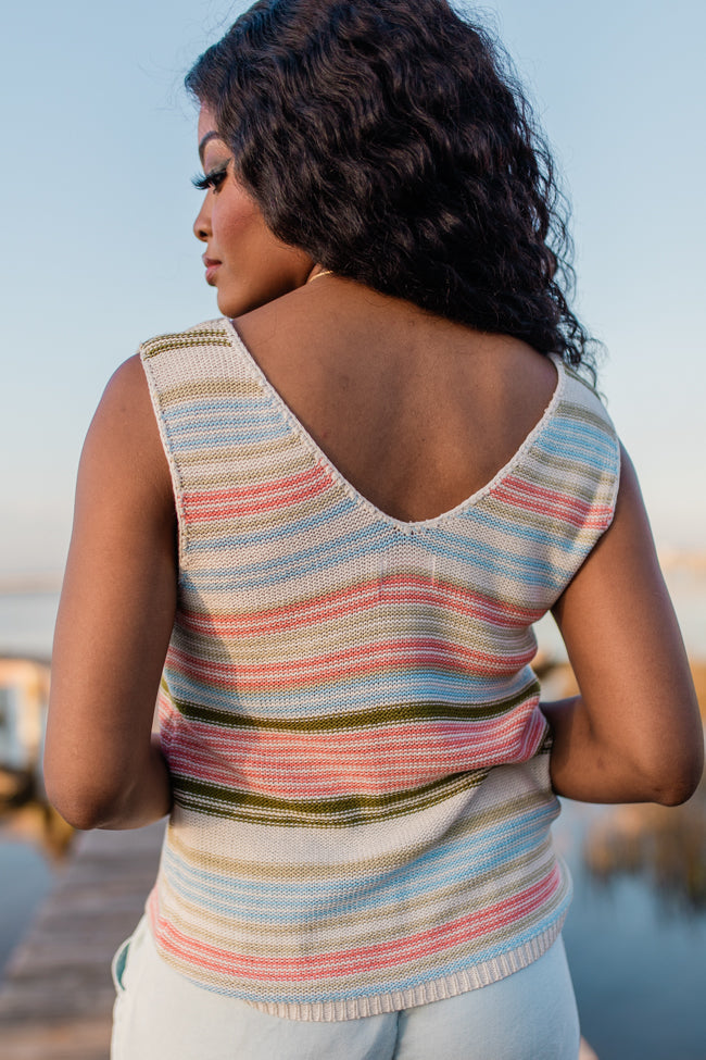 On The Cape Multi Stripe Sweater Tank FINAL SALE - Image 5