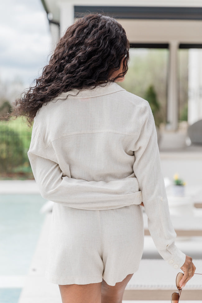 My First Pick Ivory Textured Collared Romper FINAL SALE - Image 4