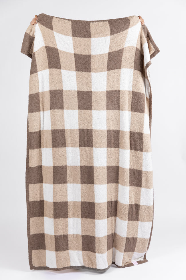 Make Me Believe Tan Gingham Blanket FINAL SALE - Image 2