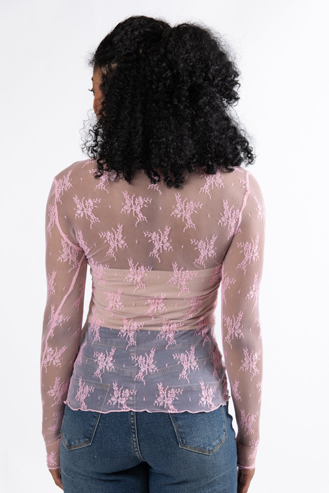 Speak Your Truth Pink Long Sleeve Layering Blouse FINAL SALE - Image 5