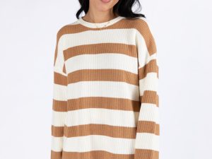 Sign Of The Times Ivory and Tan Striped Sweater Set FINAL SALE