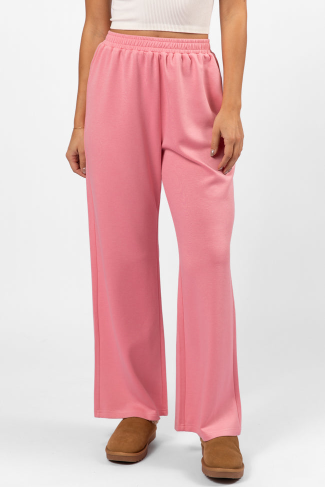 Let's Just Stay Pink Knit Wide Leg Pants FINAL SALE