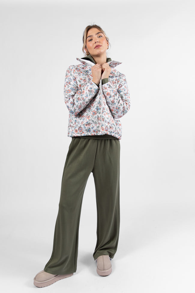 Vail Valley Pink Ivory Multi Floral Quilted Zip Up Jacket FINAL SALE - Image 2