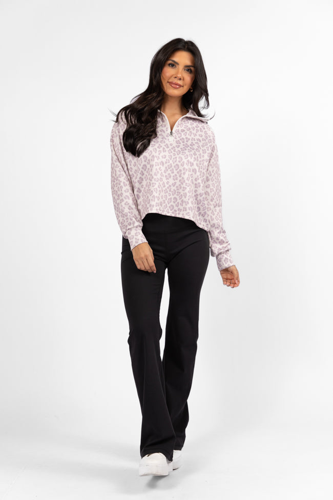 Change Of Heart Leopard Print Quarter Zip Pullover FINAL SALE - Image 2
