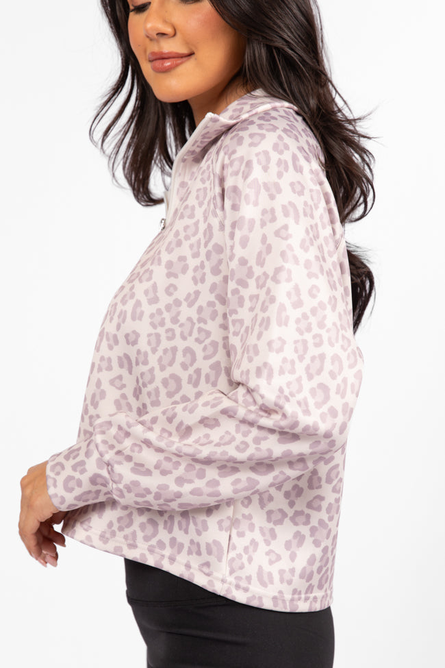Change Of Heart Leopard Print Quarter Zip Pullover FINAL SALE - Image 4