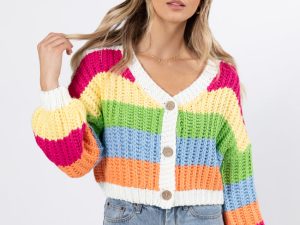 Little Bit More Multi Stripe Cardigan FINAL SALE