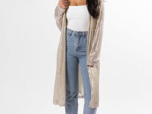Memorable Feeling Gold Sequin Kimono FINAL SALE