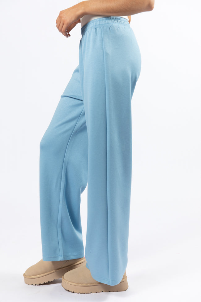 Let's Just Stay Blue Knit Wide Leg Pants FINAL SALE - Image 4