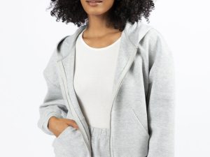 Have It My Way Grey Textured Knit Zip Up Hooded Sweatshirt FINAL SALE