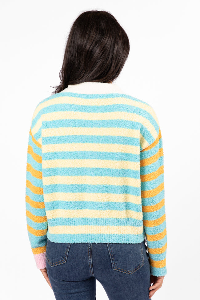 Check It Out Yellow. Blue. and Pink Fuzzy Cardigan FINAL SALE - Image 5