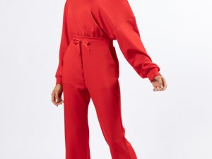Wear It Out Red Boat Neck Jumpsuit FINAL SALE