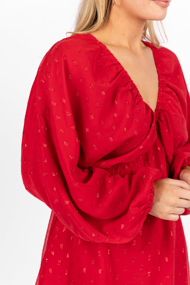 Warmest Wishes Shimmer Detail Babydoll Dress FINAL SALE - Image 3