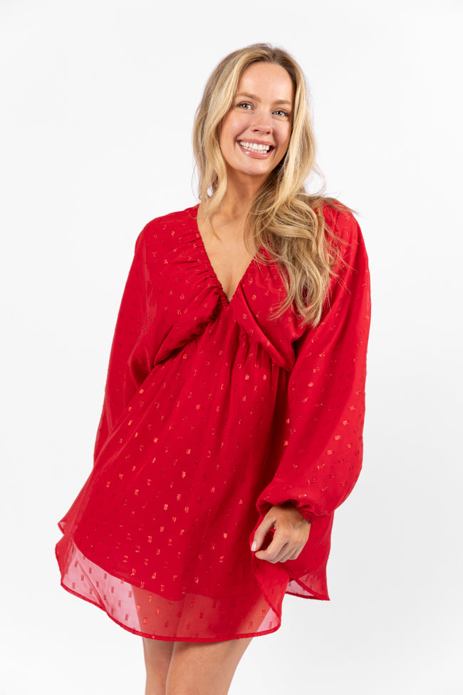 Warmest Wishes Shimmer Detail Babydoll Dress FINAL SALE - Image 2