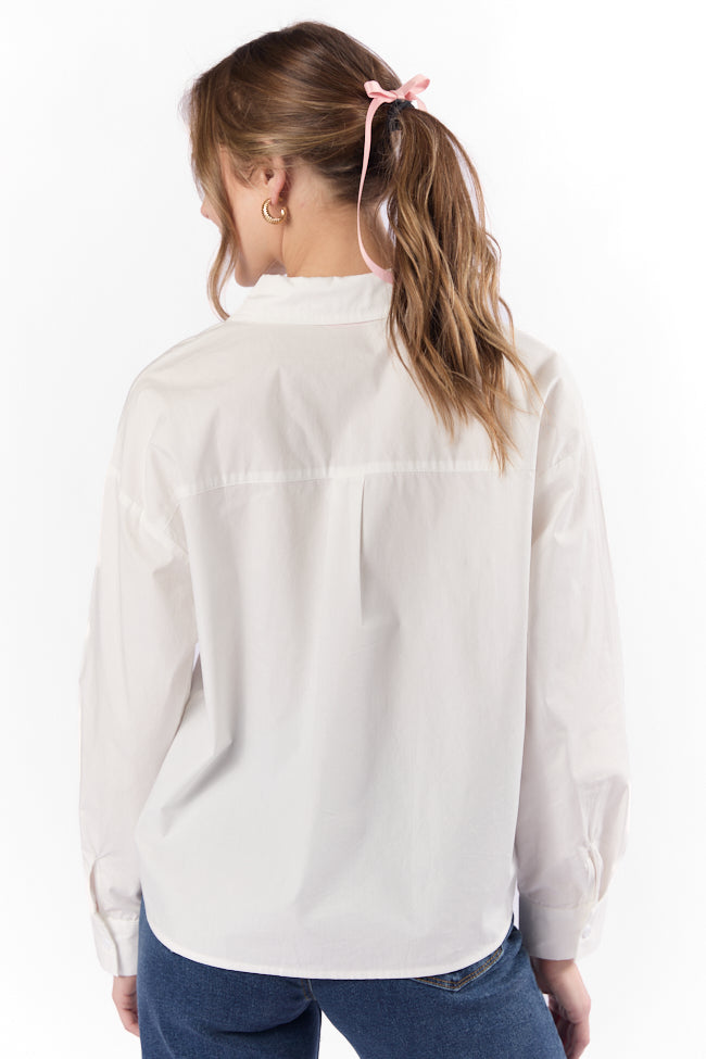 All My Love Heart Pocket Ivory Button Down Blouse FINAL SALE - Image 5