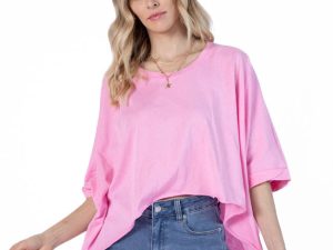 Great Days Ahead Pink Asymmetrical Hem Tee FINAL SALE