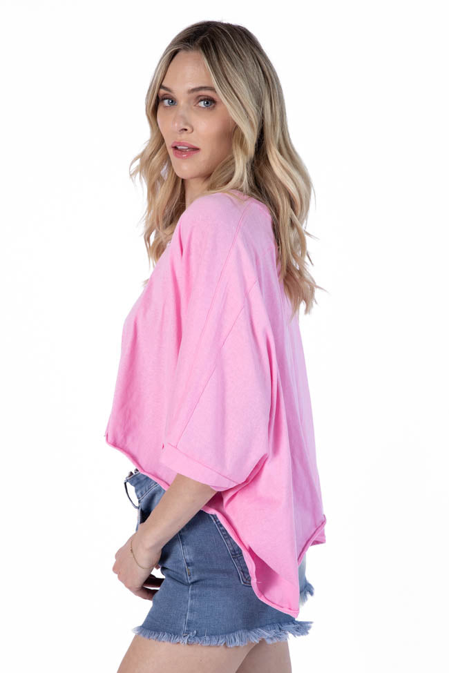 Great Days Ahead Pink Asymmetrical Hem Tee FINAL SALE - Image 4