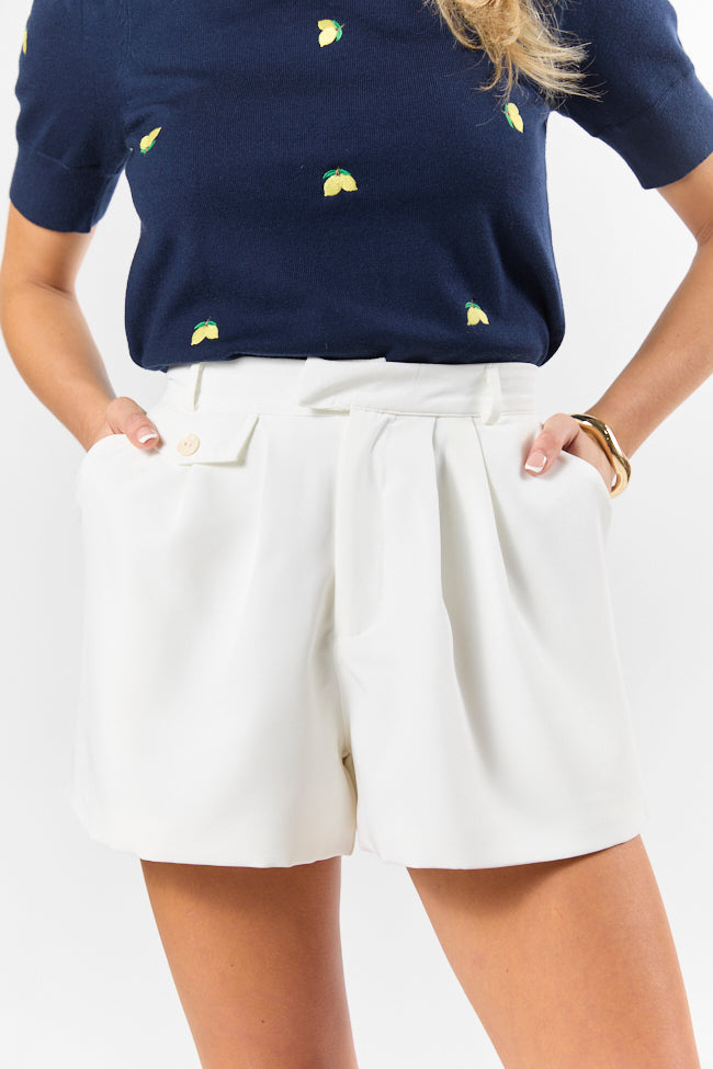 Fresh Path Ivory Tailored Shorts FINAL SALE