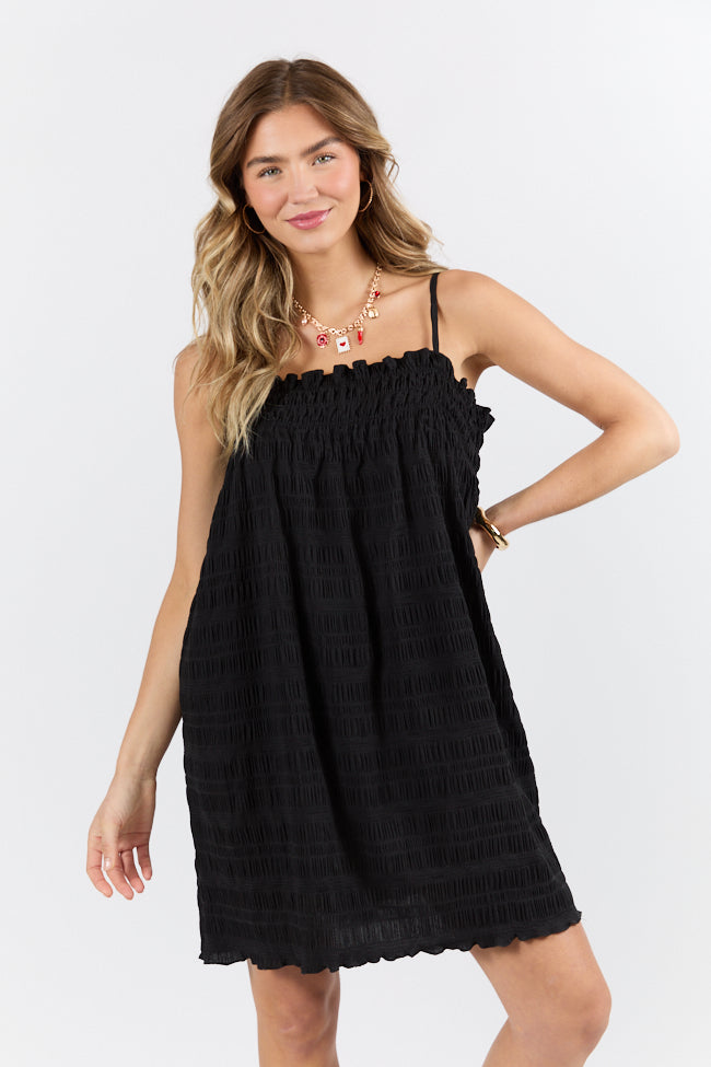 Tidal Tango Black Textured Shift Romper Dress FINAL SALE - Image 2