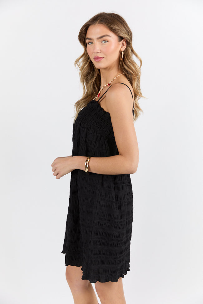 Tidal Tango Black Textured Shift Romper Dress FINAL SALE - Image 4