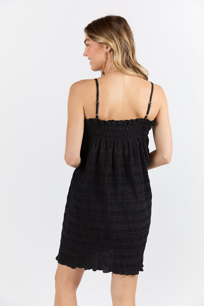 Tidal Tango Black Textured Shift Romper Dress FINAL SALE - Image 3
