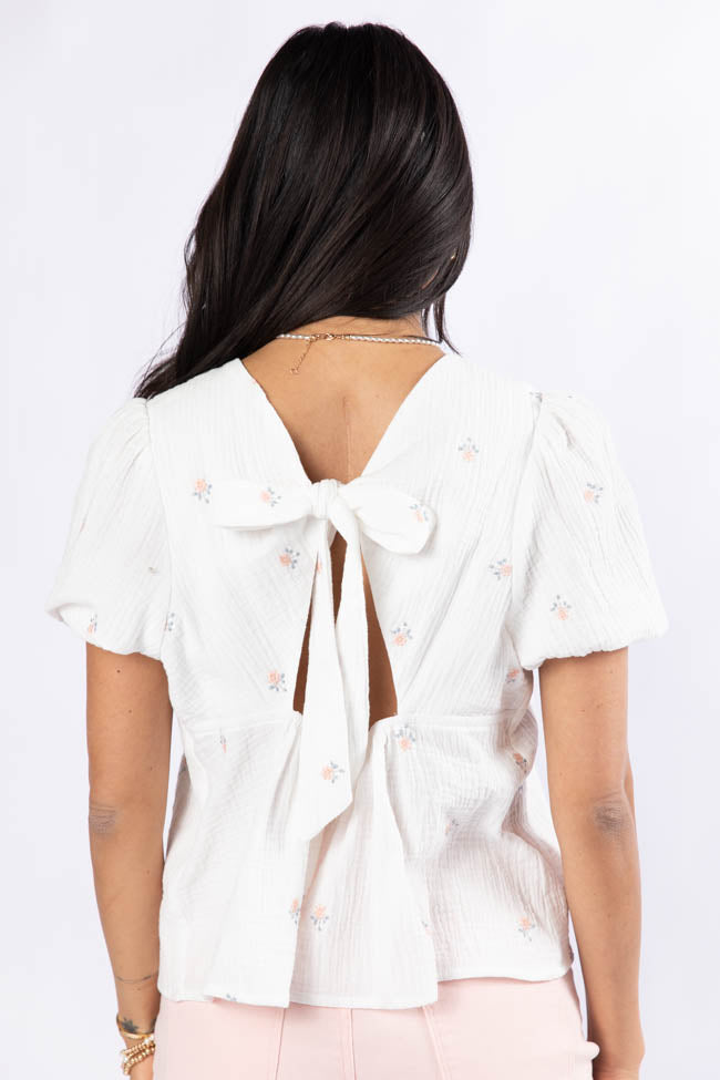 Endless Charm Off White Embroidered Gauze Blouse FINAL SALE - Image 6
