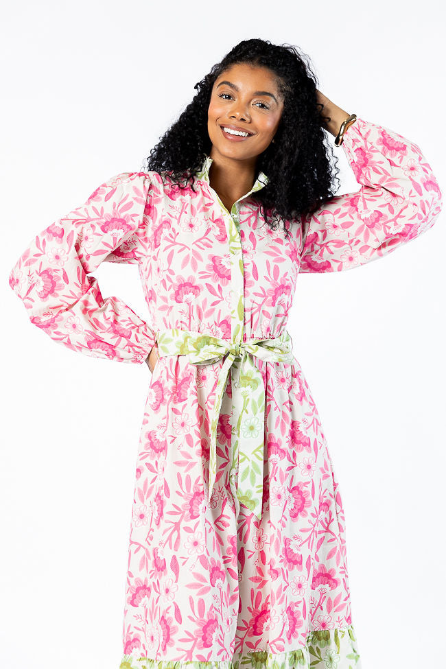 Grow Together Multi Colorblock Floral Midi Dress FINAL SALE - Image 4