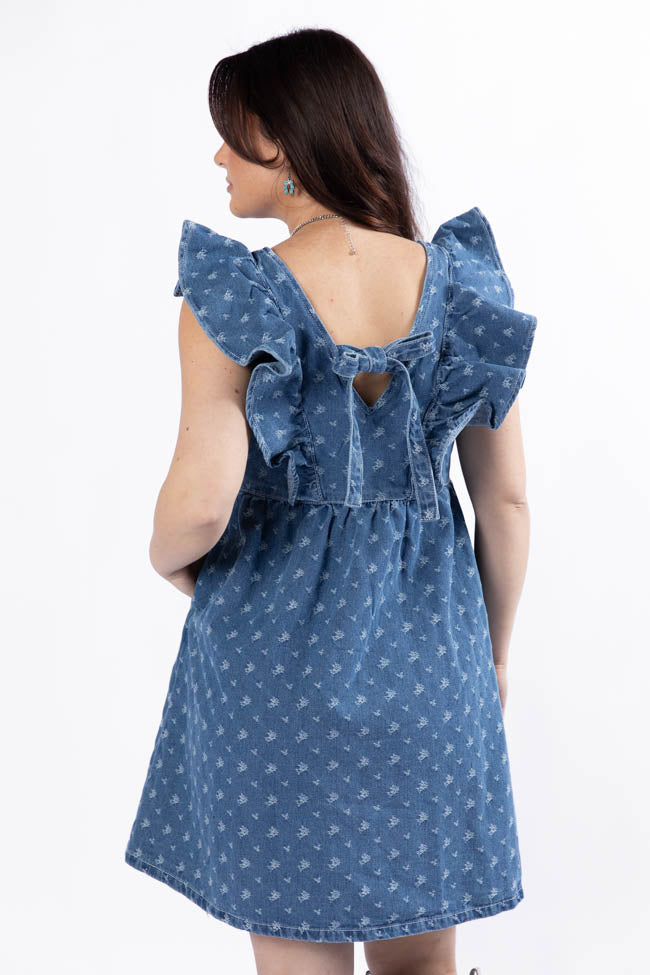 Back Home Burnout Detail Denim Babydoll Dress FINAL SALE - Image 3