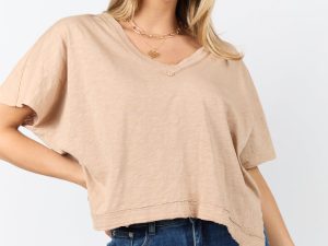 Rooted Essential Tan V-Neck Tee FINAL SALE