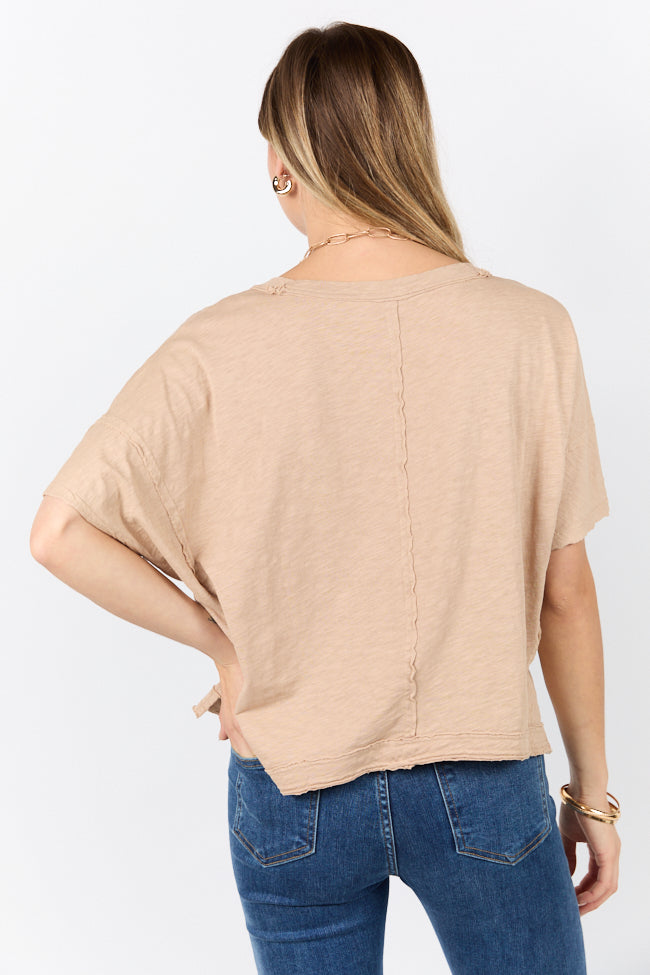 Rooted Essential Tan V-Neck Tee FINAL SALE - Image 5