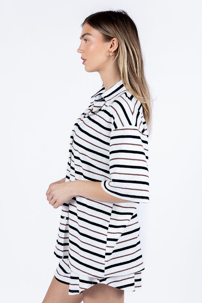 Backyard Hangout Neutral Striped Terrycloth Set FINAL SALE - Image 6