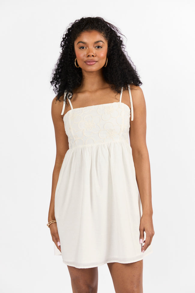 Blooming Confidence Ivory Embroidered Floral Dress FINAL SALE - Image 5