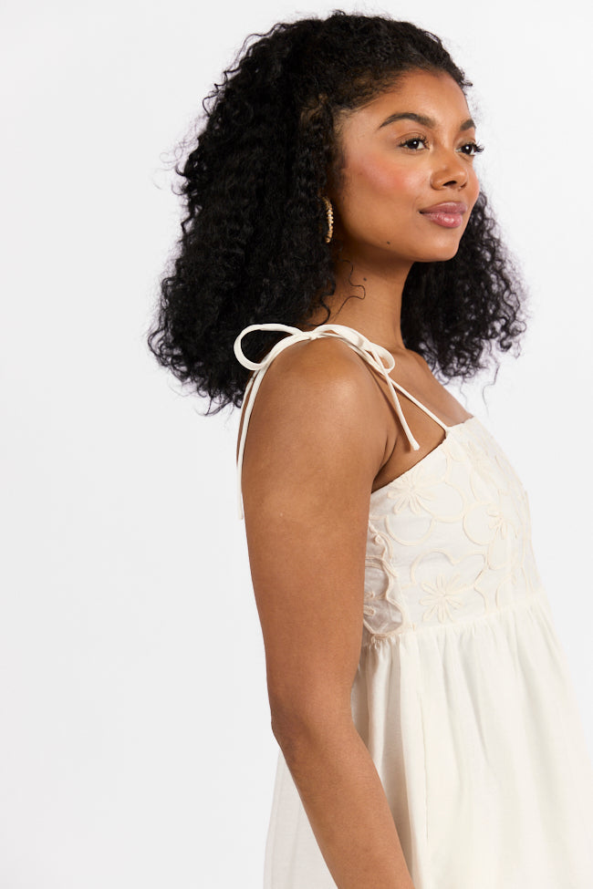 Blooming Confidence Ivory Embroidered Floral Dress FINAL SALE - Image 6