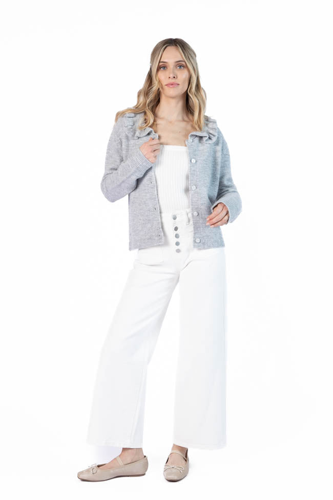 Just A Feeling Grey Collared Cardigan FINAL SALE - Image 4