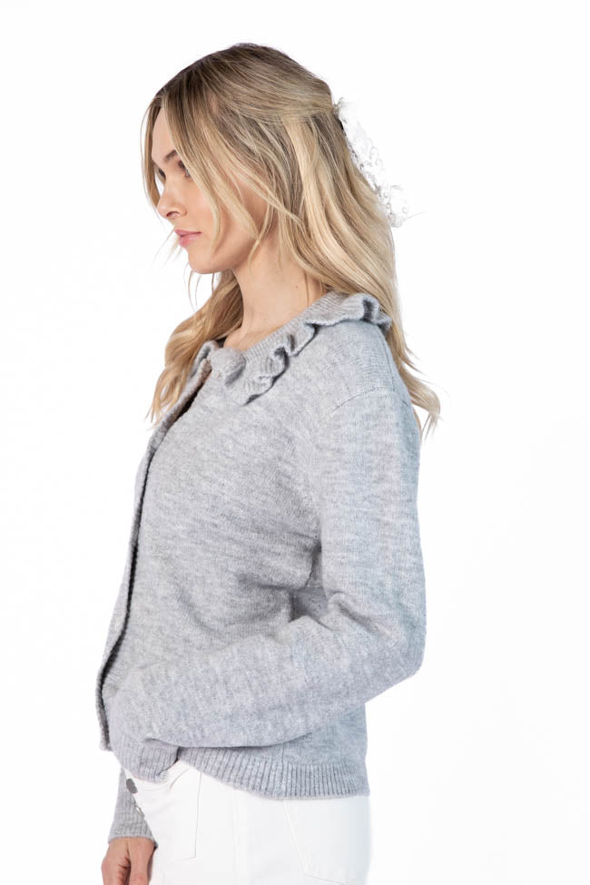 Just A Feeling Grey Collared Cardigan FINAL SALE - Image 5
