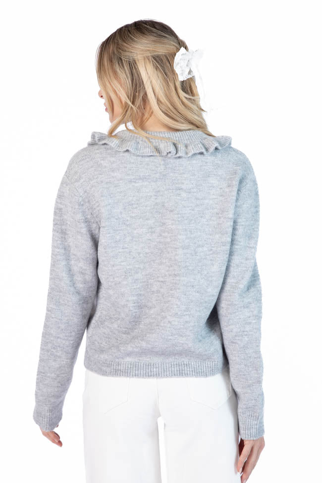 Just A Feeling Grey Collared Cardigan FINAL SALE - Image 6