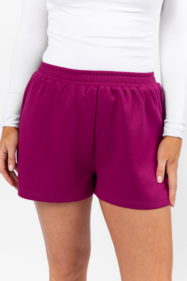 Let's Just Stay Shorts Plum FINAL SALE