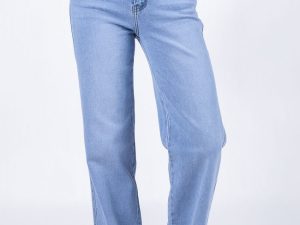 Camila Light Wash Wide Leg Cuffed Jeans FINAL SALE