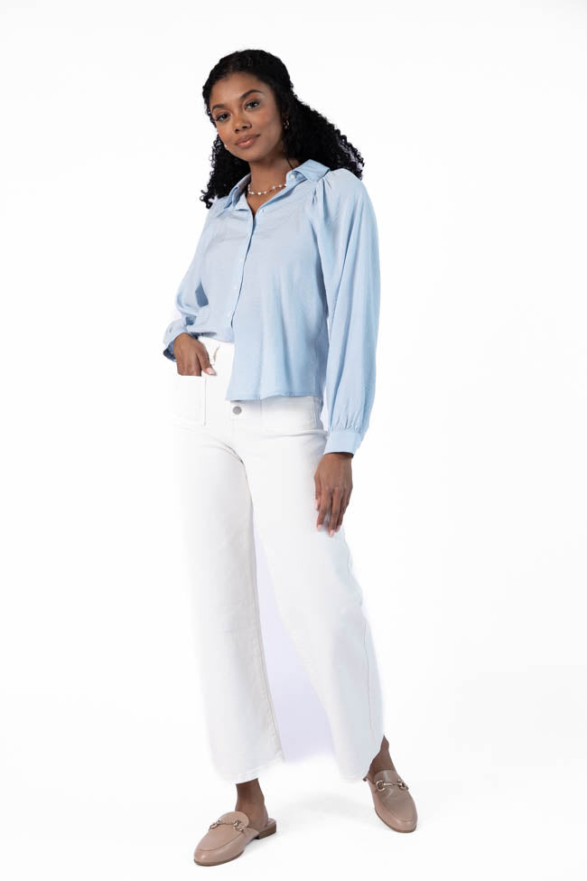 Basic Foundation Blue Button Down Blouse FINAL SALE - Image 2