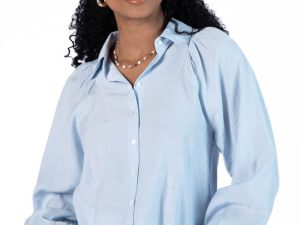 Basic Foundation Blue Button Down Blouse FINAL SALE